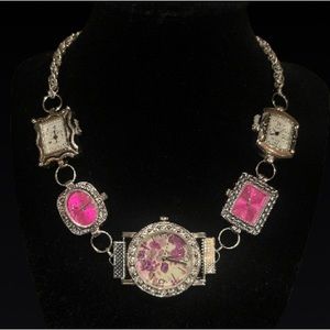 Handmade watch choker necklace